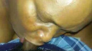 Black Grandma Deepthroating Hubby’s Cock